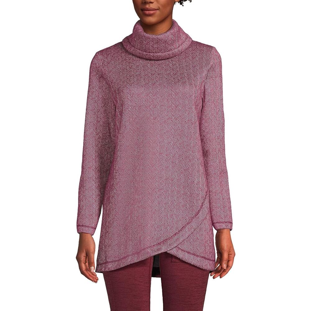 Lands' End Red Crew Neck Sweater with Cozy Fit